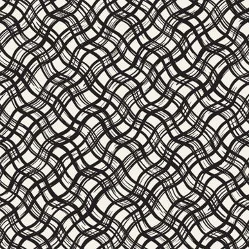 Hand drawn seamless pattern. Allover pattern with ink doodle grunge grid. Gra Illustrazione stock