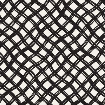 Hand drawn seamless pattern. Allover pattern with ink doodle grunge grid. Gra Illustrazione stock