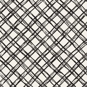 Hand drawn seamless pattern. Allover pattern with ink doodle grunge grid. Gra Illustrazione stock