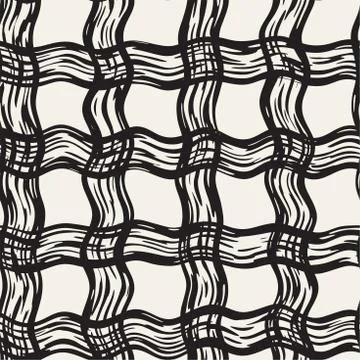 Hand drawn seamless pattern. Allover pattern with ink doodle grunge grid. Gra Illustrazione stock
