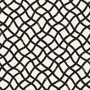 Hand drawn seamless pattern. Allover pattern with ink doodle grunge grid. Gra Illustrazione stock
