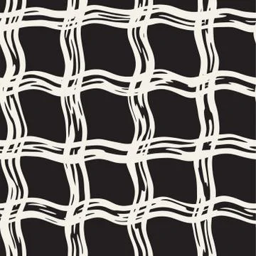 Hand drawn seamless pattern. Allover pattern with ink doodle grunge grid. Gra Illustrazione stock
