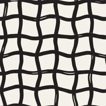 Hand drawn seamless pattern. Allover pattern with ink doodle grunge grid. Gra Illustrazione stock