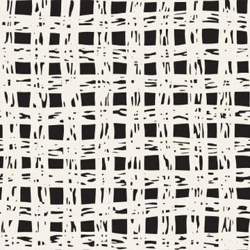 Hand drawn seamless pattern. Allover pattern with ink doodle grunge grid. Gra Illustrazione stock