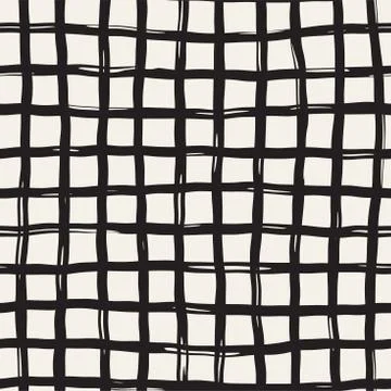 Hand drawn seamless pattern. Allover pattern with ink doodle grunge grid. Gra Illustrazione stock