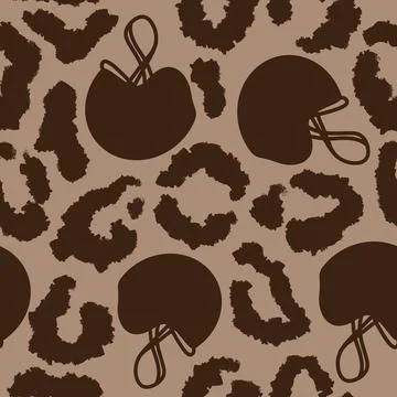Hand drawn seamless pattern with American football equipment ball helmet イラスト素材
