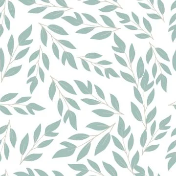 Hand drawn seamless pattern with autumn leaves, autumn mood. Stock Illustration