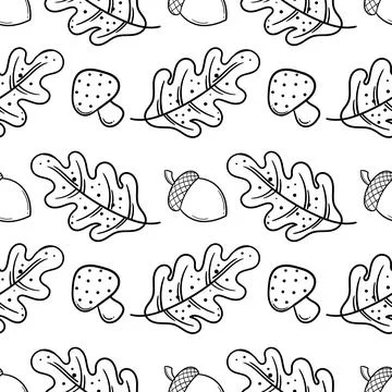 Hand drawn seamless pattern on autumn theme 2 스톡 일러스트