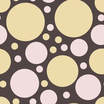Hand drawn seamless pattern with beige brown pink geometric circles. Large Stock Illustration