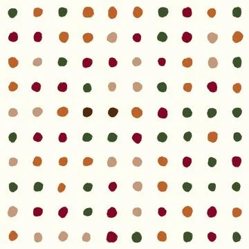 Hand drawn seamless pattern with beige marsala green geometric circles on Stock Illustration