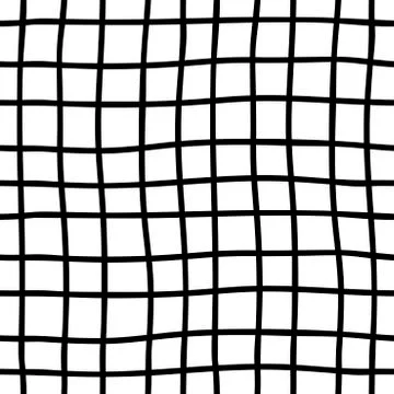 Hand drawn Seamless pattern with black grid. Monochrome vector lines. Trendy  Stock Illustration