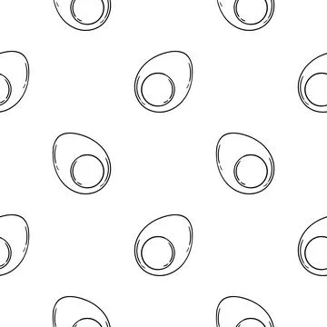 Hand drawn seamless pattern boiled egg Stock Illustration