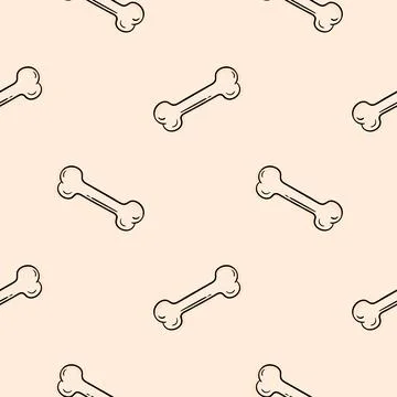Hand drawn seamless pattern of bones Stock Illustration