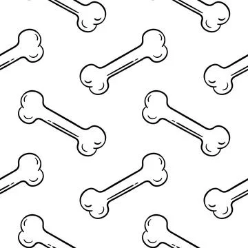 Hand drawn seamless pattern of bones 2 Stock Illustration