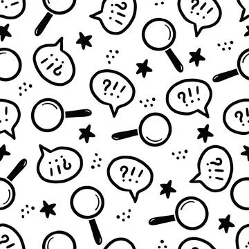 Hand drawn seamless pattern of brainstorm Stock Illustration