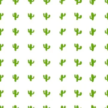 Hand drawn seamless pattern with cactus plant. Simple seamless cactus pattern Illustrazione stock