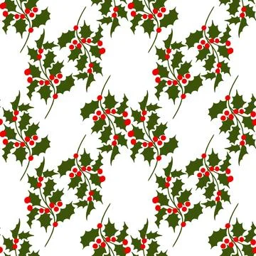 Hand drawn seamless pattern with Christmas winter elements in red green pink イラスト素材