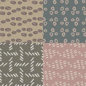 Hand drawn seamless pattern collection. Vector abstract textures Stock Illustration