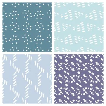 Hand drawn seamless pattern collection. Vector abstract textures Stock Illustration