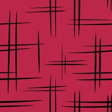 Hand drawn seamless pattern of color 2023 magenta abstract geometric background Stock Illustration