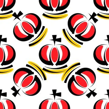 Hand drawn seamless pattern with crowns. Vector Illustrazione stock