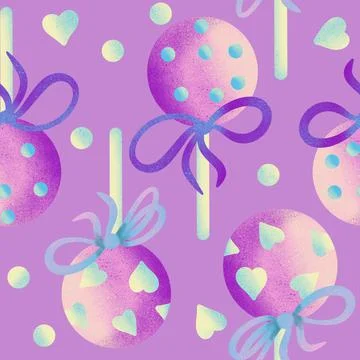 Hand drawn seamless pattern with cupcake pastry bakery baking food. Pastel blue Stock Illustration