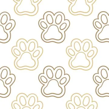 Hand drawn seamless pattern of dog footprints2 Stock-Illustration