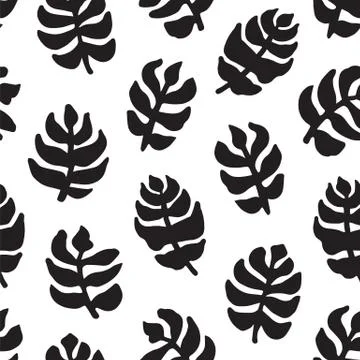 Hand-drawn seamless pattern with floral design. Stock Illustration