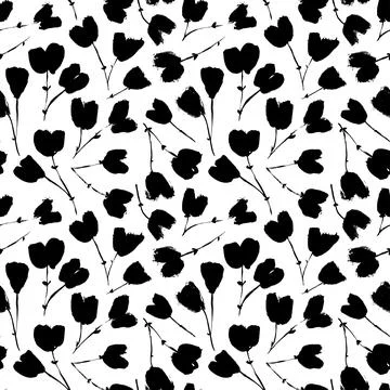 Hand drawn seamless pattern with floral motif. Stock Illustration