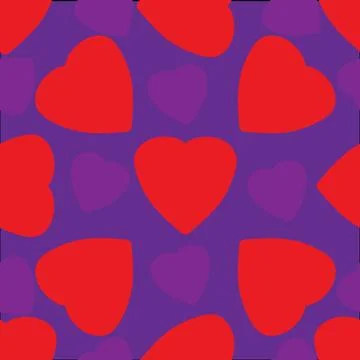 Hand-drawn seamless pattern with hearts Stock Illustration
