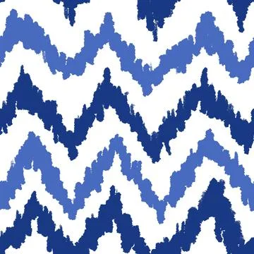 Hand drawn seamless pattern with ikat ethnic traditional indonesian fabric print Stock Illustration