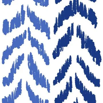 Hand drawn seamless pattern with ikat ethnic traditional indonesian fabric print Stock Illustration