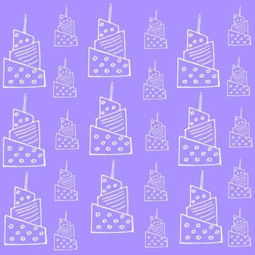 Hand drawn seamless pattern Illustrazione stock