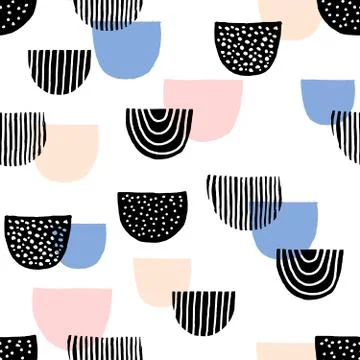 Hand Drawn Seamless Pattern Stock Illustration