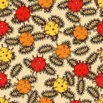 Hand drawn seamless pattern Stock Illustration