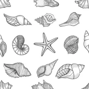 Hand drawn seamless pattern Illustrazione stock