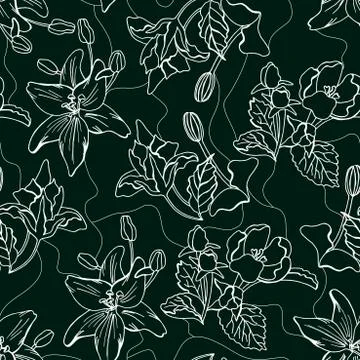 Hand drawn seamless pattern Stock Illustration