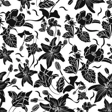 Hand drawn seamless pattern Stock Illustration