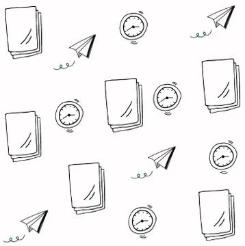 Hand drawn seamless pattern Stock Illustration