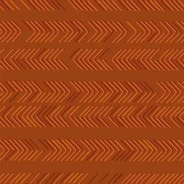Hand drawn seamless pattern with imitation of knitting in boho colors, brick Stock Illustration