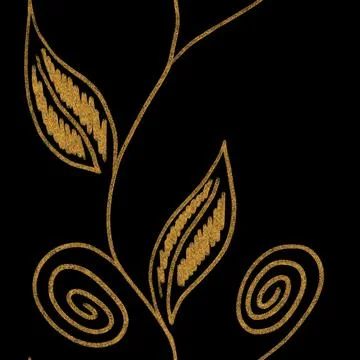 Hand drawn seamless pattern with leaves. Stock Illustration
