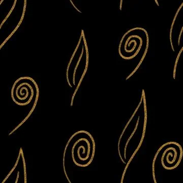 Hand drawn seamless pattern with leaves. Stock Illustration