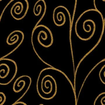 Hand drawn seamless pattern with leaves. Stock Illustration