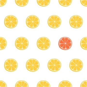 Hand drawn seamless pattern with lemon slice. Fabric print texture with eye Stock Illustration