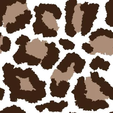 Hand drawn seamless pattern leopard cheetah skin, coffee cappuccino color, beige Stock Illustration