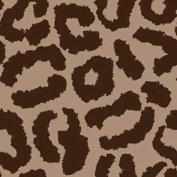 Hand drawn seamless pattern leopard cheetah skin, coffee cappuccino color, beige Stock Illustration