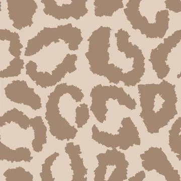 Hand drawn seamless pattern leopard cheetah skin, coffee cappuccino color, beige Stock Illustration