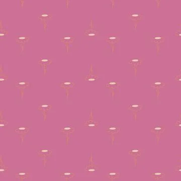 Hand drawn seamless pattern with little random outline daisy print. Flowers b Illustrazione stock