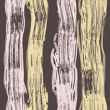Hand drawn seamless pattern with minimalist lines, textured dry brush stripes Illustrazione stock