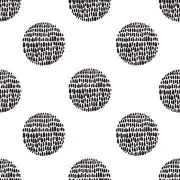 Hand drawn seamless pattern. This monochrome pattern with transparent background Stock Illustration